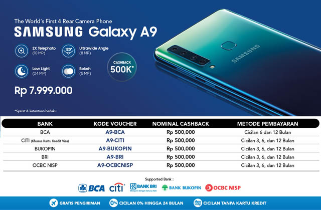 Wow Ada Promo Menarik Samsung Galaxy A9 Terbaru di Blibli