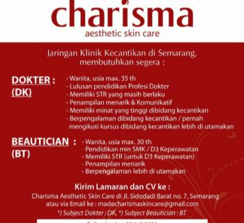 Lowongan Kerja Charisma Aesthetic Skin Care - Semarang
